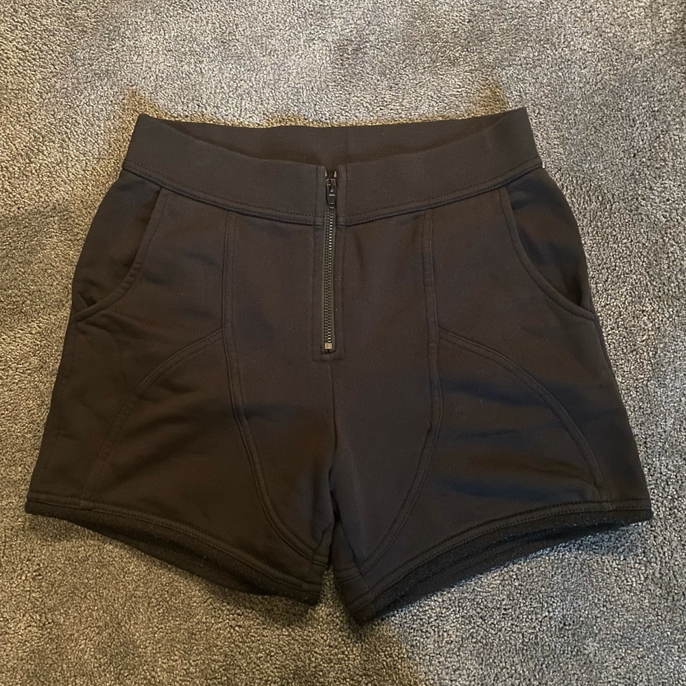 T by ALEXANDER WANG BLACK SEAMED SHORTS